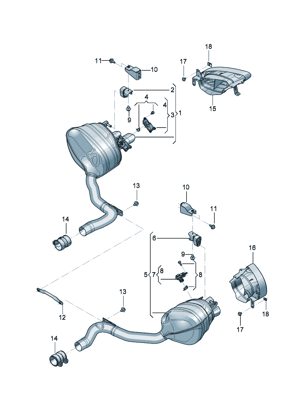 Rear silencer with
exhaust flap
Trim for exhaust tail pipe of Bentley Bentley Continental GT (2017) 