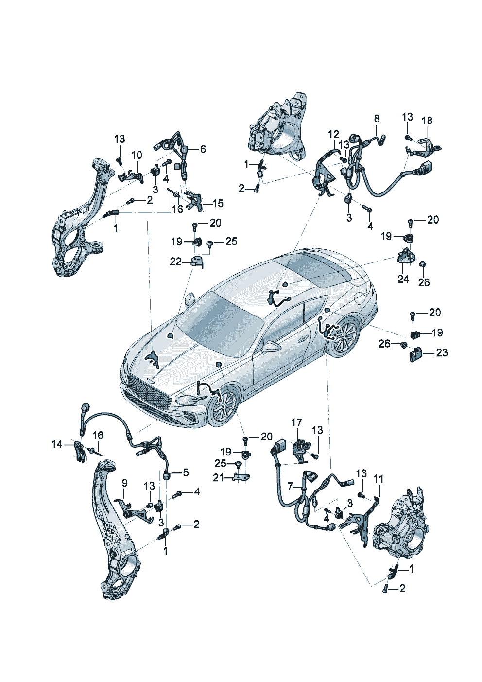 speed sensor with
securing parts of Bentley Bentley Continental GT (2017)