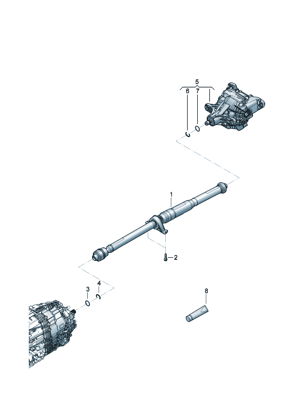 propeller shaft 2-piece with
intermediate bearing of Bentley Bentley Continental GT (2017) 