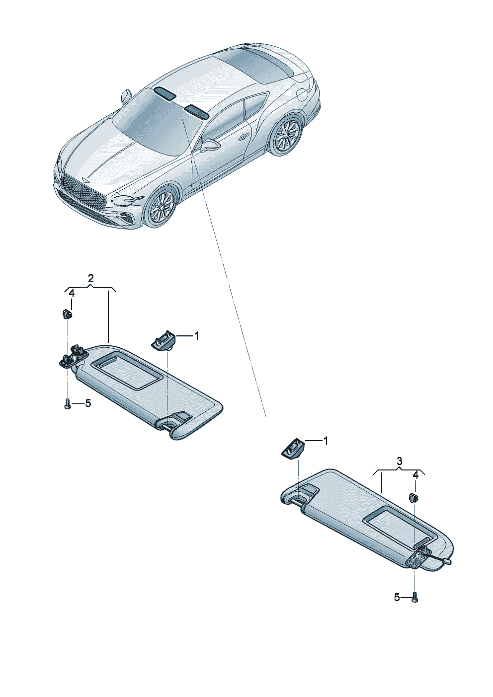 Sun visor of Bentley Bentley Continental GT (2017) 