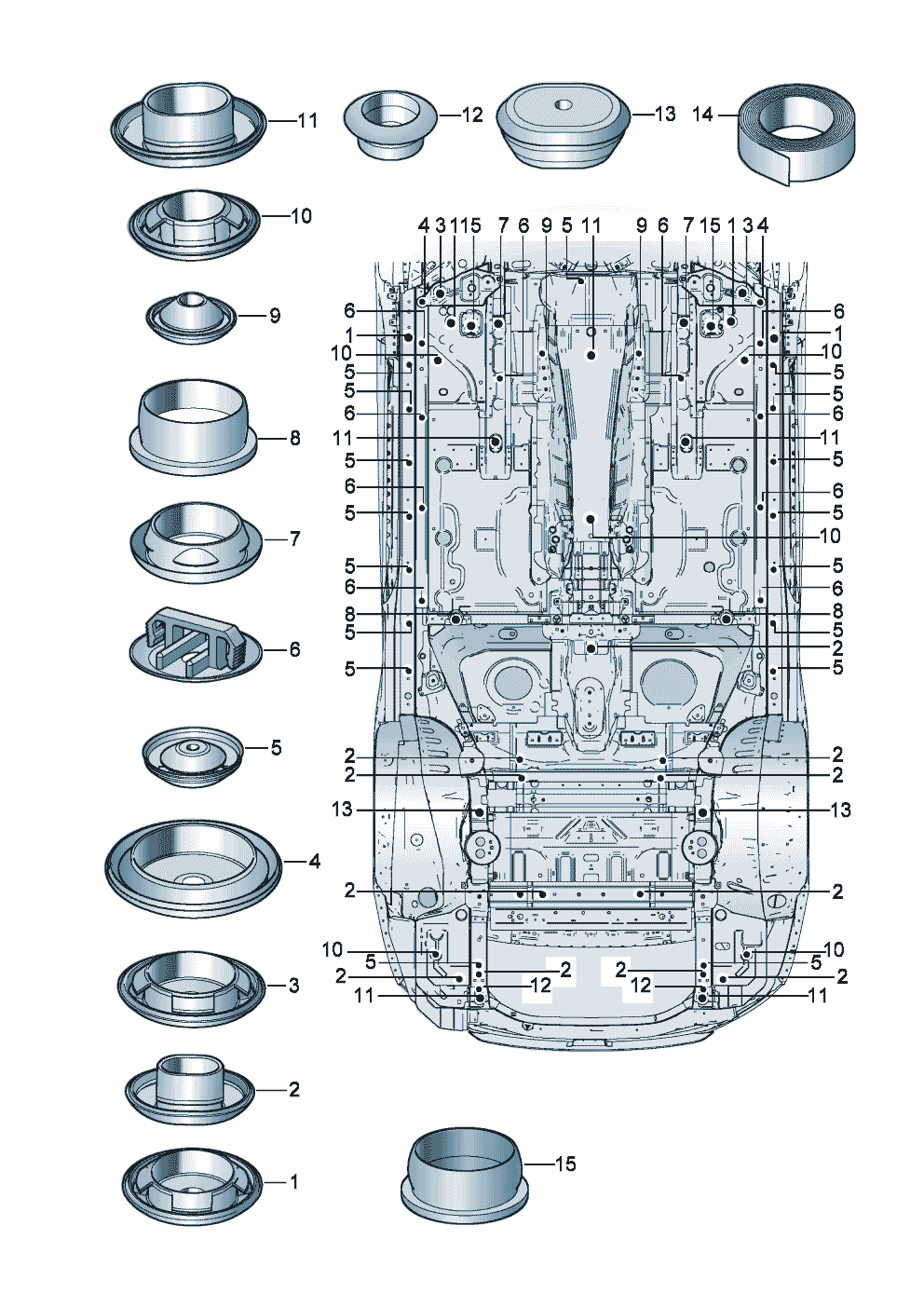 Bungs
Underbody of Bentley Bentley Continental GT (2017) 