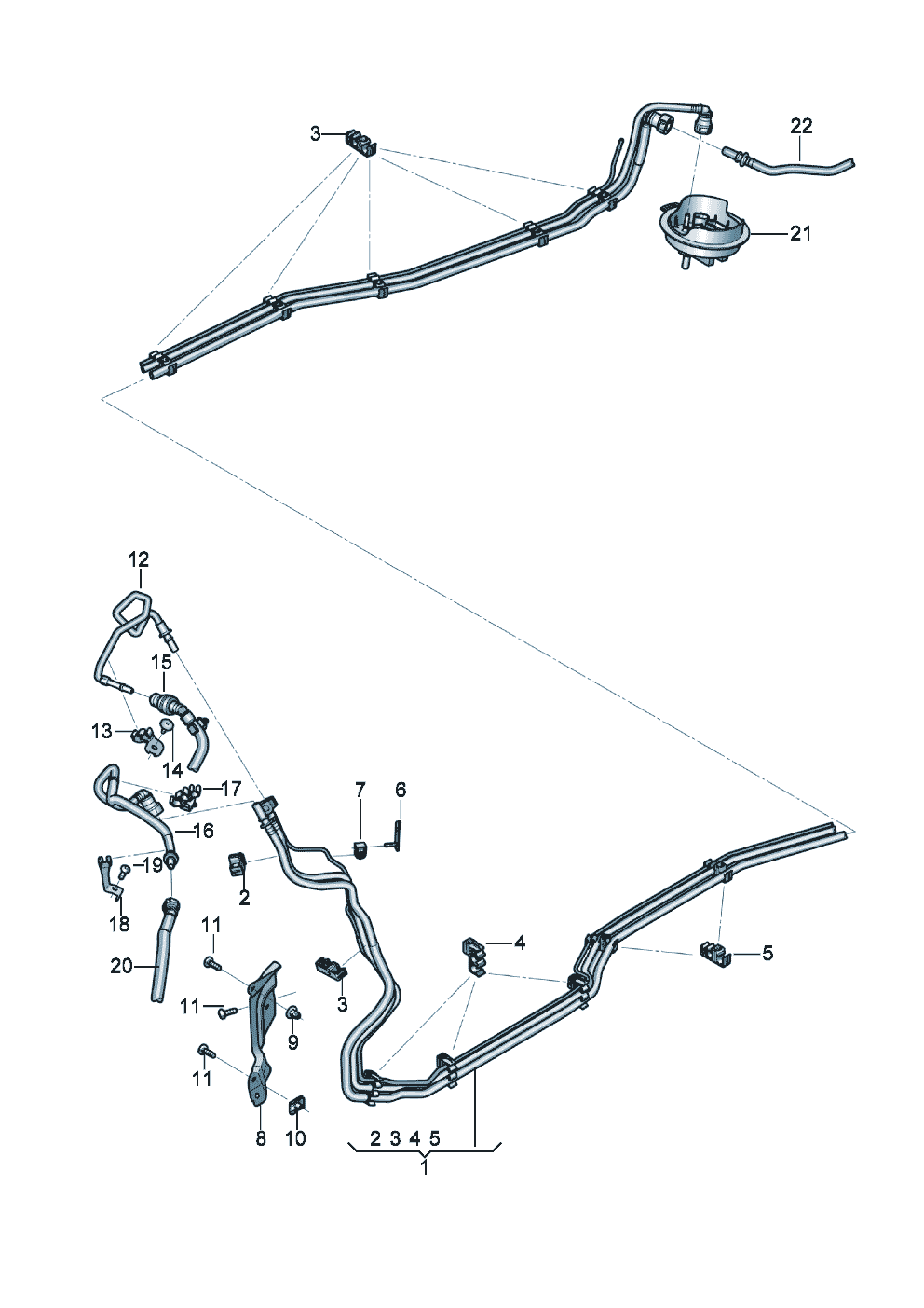 1 set of fuel pipes with
breather tube
Fuel supply line
Breather line of Bentley Bentley Continental Flying Spur (2025) 