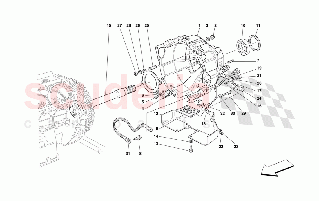 CLUTCH HOUSING -Valid for 456M GTA- of Ferrari Ferrari 456 M GT/GTA