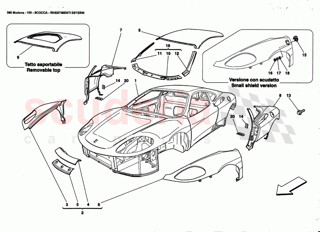 BODY - OUTER TRIMS of Ferrari Ferrari 360 Modena