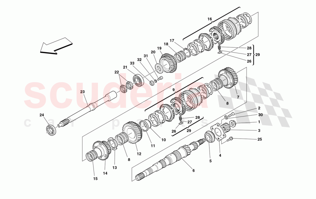 MAIN SHAFT GEARS of Ferrari Ferrari 360 Spider