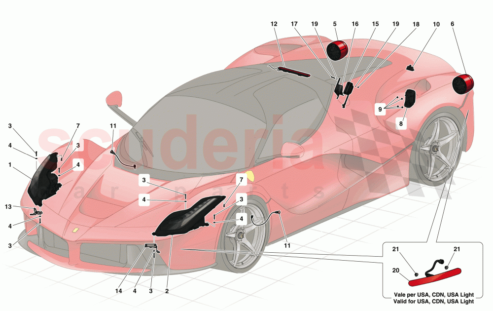 HEADLIGHTS AND TAILLIGHTS of Ferrari Ferrari LaFerrari