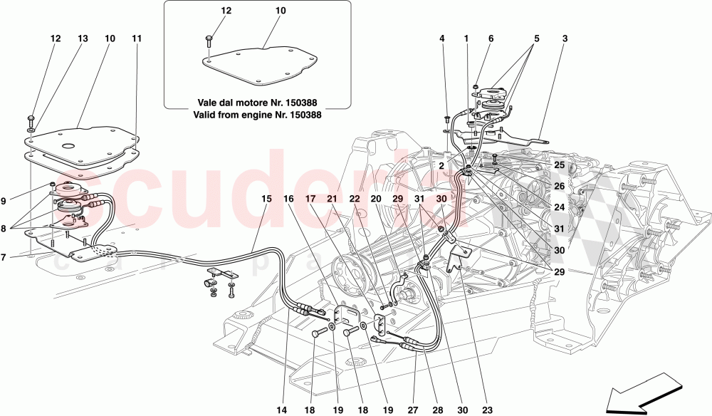 MANUAL DCT GEARBOX LOCK RELEASE CONTROL of Ferrari Ferrari California (2012-2014)