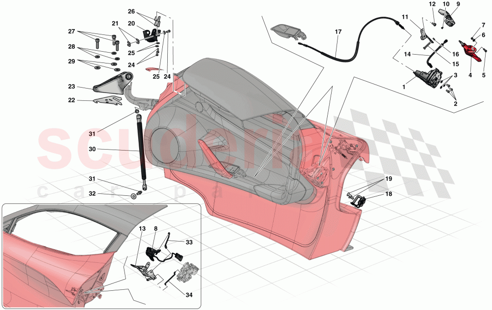 DOORS - OPENING MECHANISMS AND HINGES of Ferrari Ferrari LaFerrari