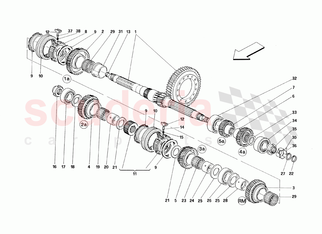 Lay Shaft Gears of Ferrari Ferrari 348 TB (1993)