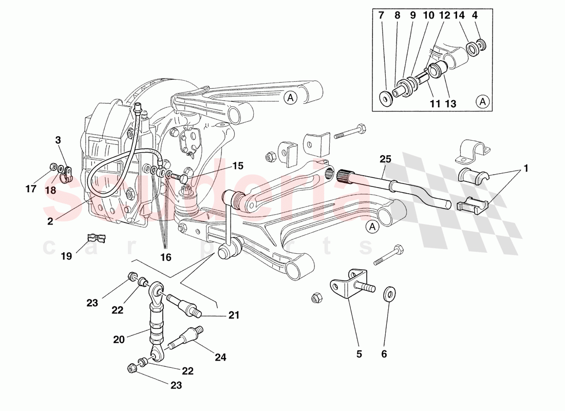 Front Suspension and Brake Pipes of Ferrari Ferrari 355 Challenge (1999)