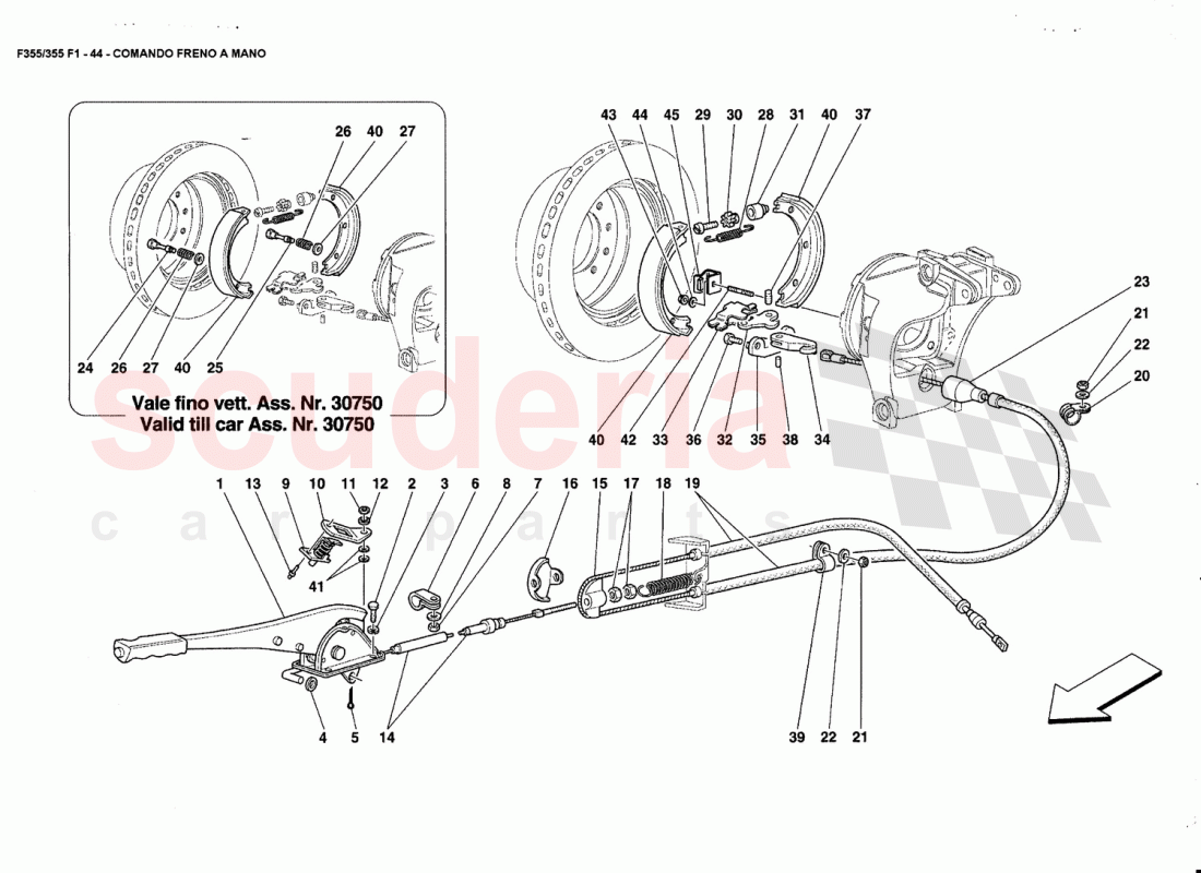 HAND-BRAKE CONTROL of Ferrari Ferrari 355 (5.2 Motronic)