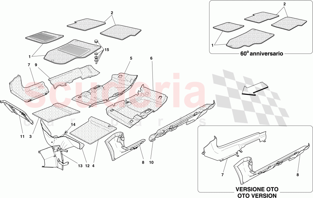 PASSENGER COMPARTMENT TRIM AND MATS of Ferrari Ferrari 612 Sessanta