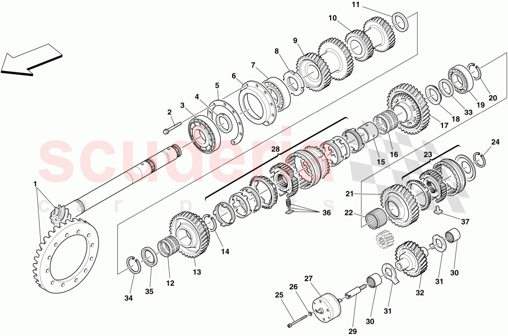 SECONDARY SHAFT GEARS of Ferrari Ferrari 430 Coupe