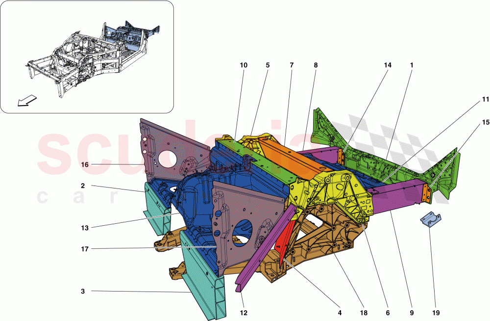 STRUCTURES AND ELEMENTS, REAR OF VEHICLE of Ferrari Ferrari California T