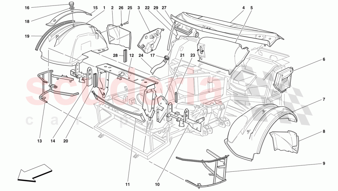 FRONT STRUCTURES AND COMPONENTS of Ferrari Ferrari 456 GT/GTA