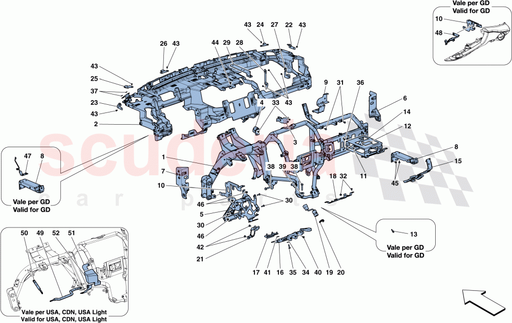 DASHBOARD - SUBSTRUCTURE of Ferrari Ferrari GTC4Lusso