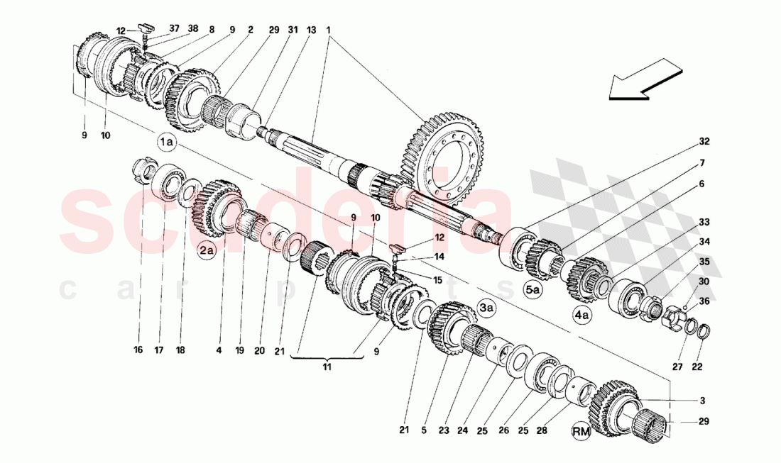 LAY SHAFT GEARS of Ferrari Ferrari 348 (2.7 Motronic)