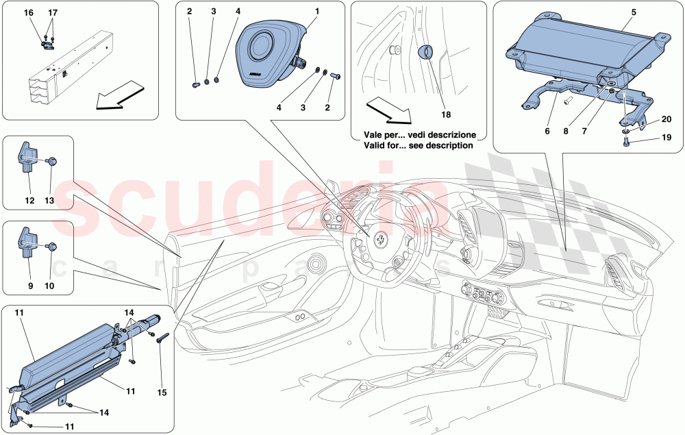 AIRBAGS of Ferrari Ferrari 488 Spider