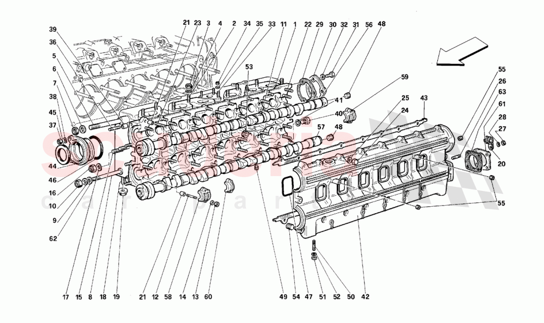 Left cylinder head of Ferrari Ferrari 512 M