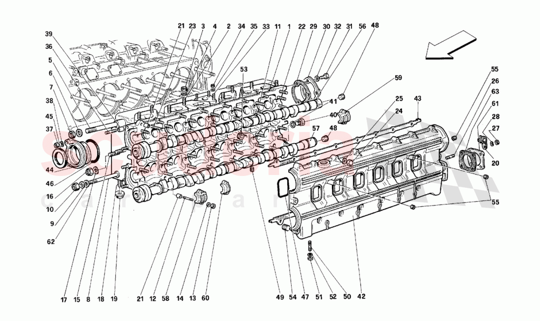 Left cylinder head of Ferrari Ferrari 512 TR