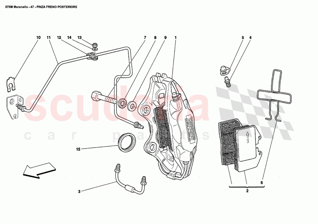 CALIPER FOR REAR BRAKE of Ferrari Ferrari 575M Maranello