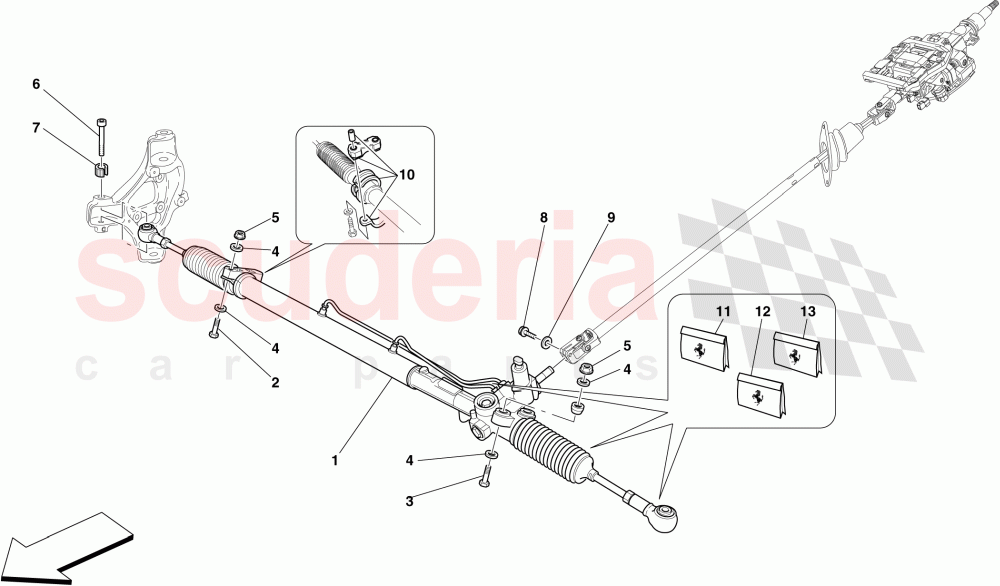 HYDRAULIC POWER STEERING BOX of Ferrari Ferrari 612 Scaglietti