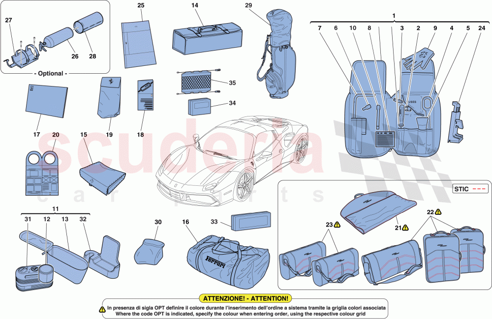 TOOLS AND ACCESSORIES PROVIDED WITH VEHICLE of Ferrari Ferrari 488 Spider