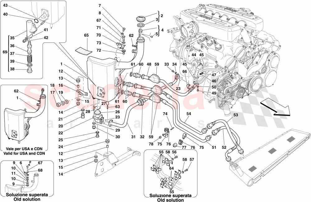 LUBRICATION SYSTEM - TANK of Ferrari Ferrari 599 GTB Fiorano