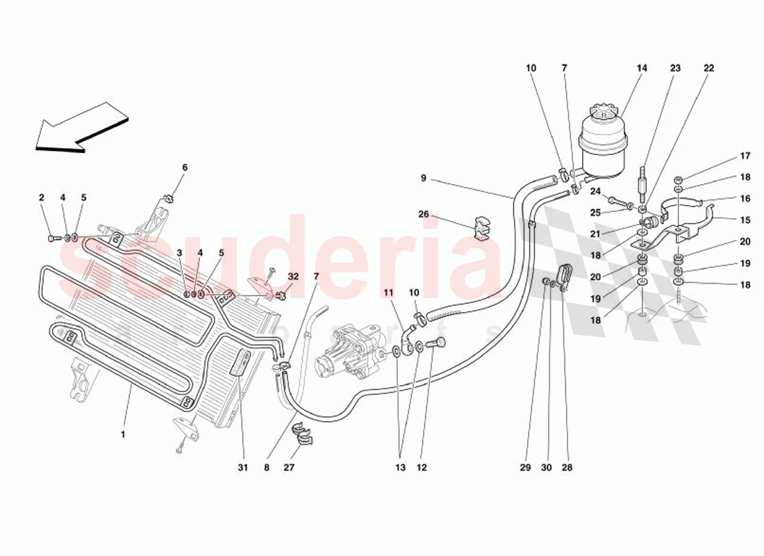 Oil Tank for Servosteering and Serpentine of Ferrari Ferrari 575 Superamerica