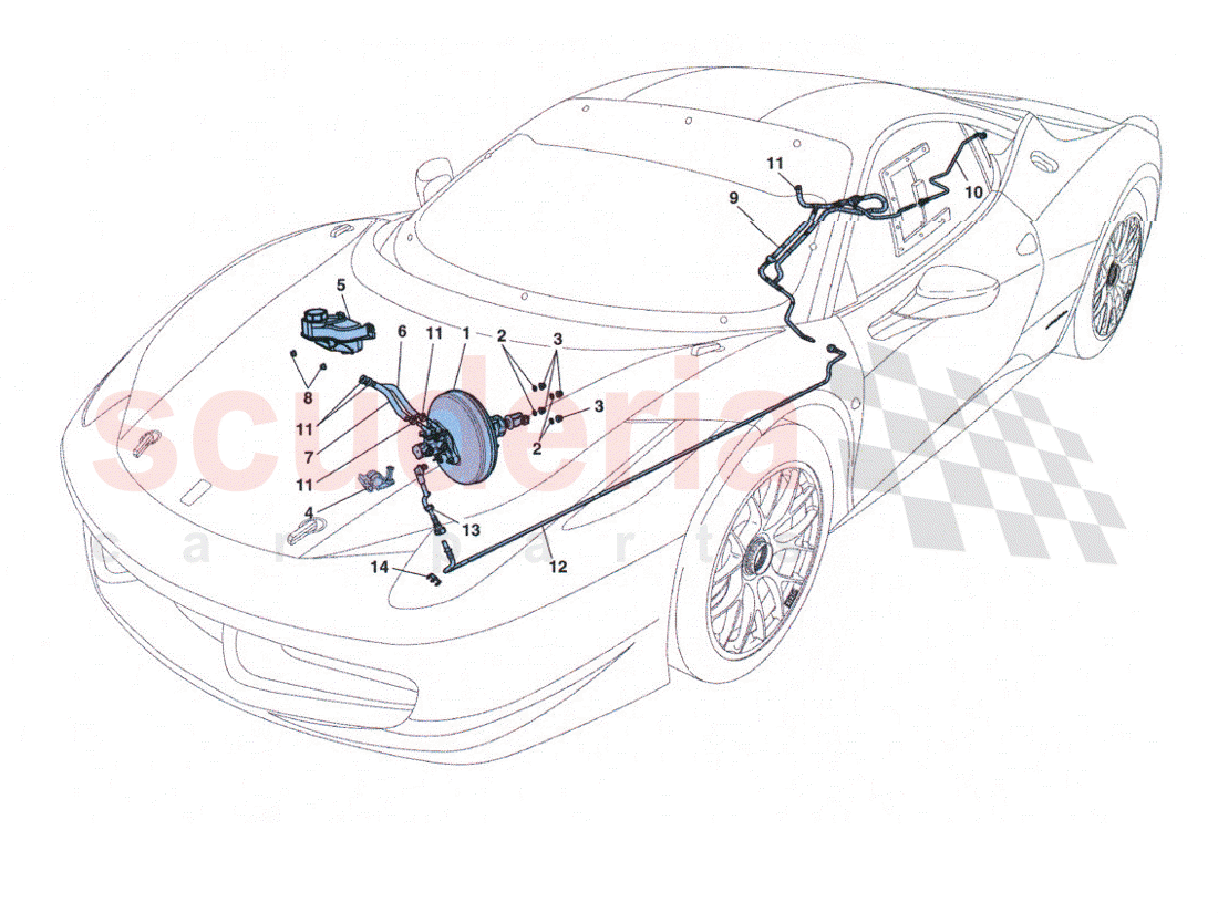Brake servo system of Ferrari Ferrari 458 Challenge