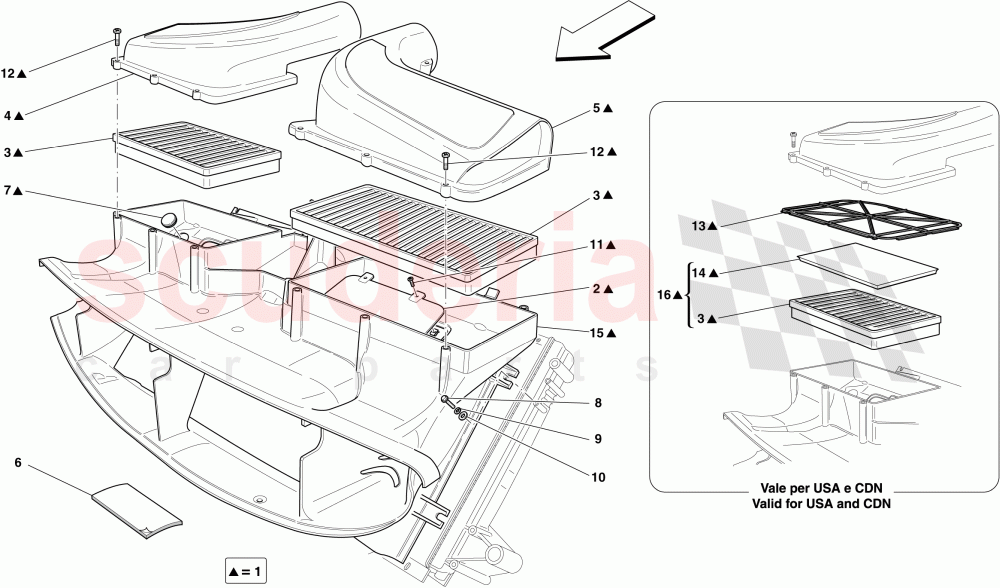 AIR FILTER, AIR INTAKE AND DUCTS of Ferrari Ferrari California (2012-2014)