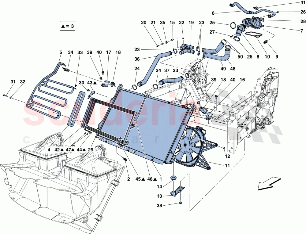 COOLING: RADIATORS AND AIR DUCTS of Ferrari Ferrari California T