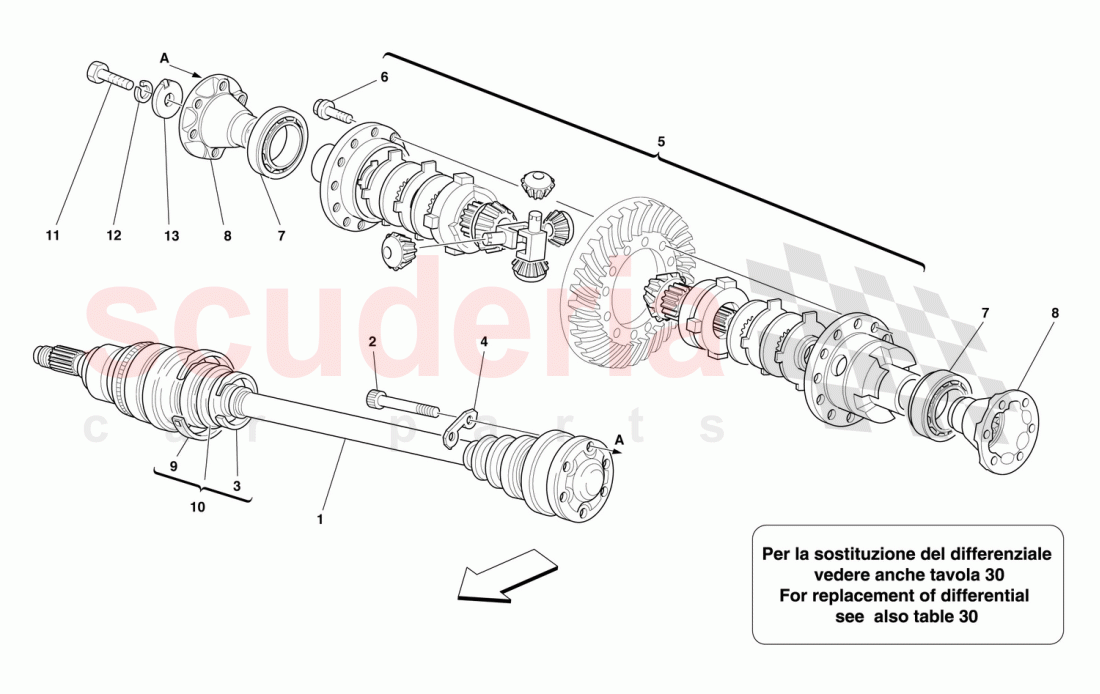 DIFFERENTIAL AND AXLE SHAFT of Ferrari Ferrari 550 Barchetta