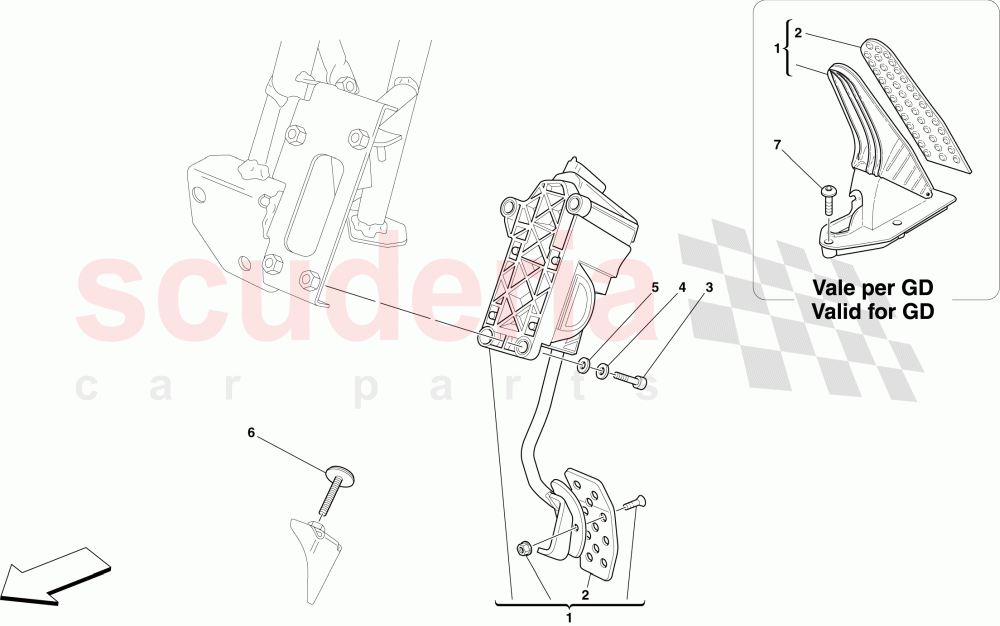 ELECTRONIC ACCELERATOR PEDAL of Ferrari Ferrari 599 GTB Fiorano