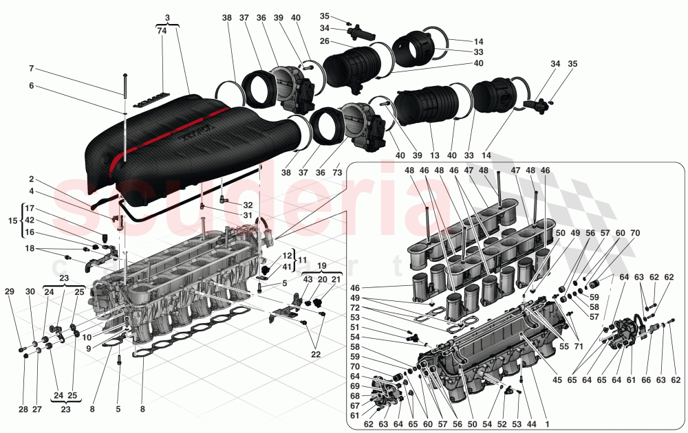 INTAKE MANIFOLD of Ferrari Ferrari LaFerrari