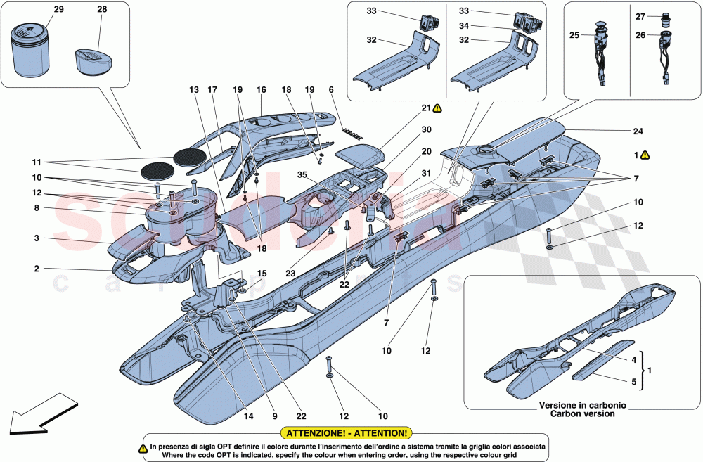 TUNNEL - SUBSTRUCTURE AND ACCESSORIES of Ferrari Ferrari 488 GTB