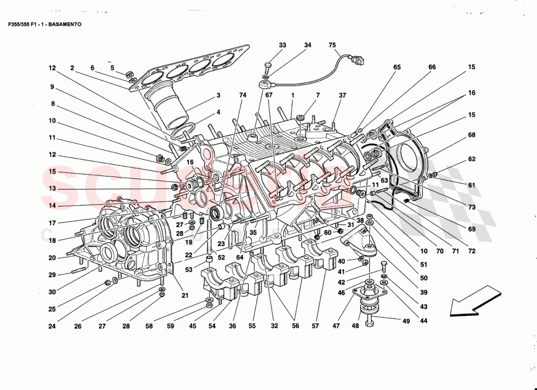 CRANKCASE of Ferrari Ferrari 355 (5.2 Motronic)