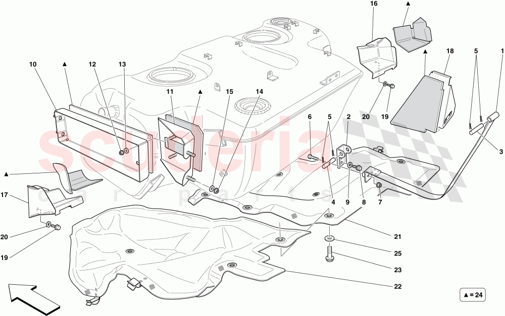 FUEL TANK - INSULATION AND PROTECTION of Ferrari Ferrari 599 GTB Fiorano