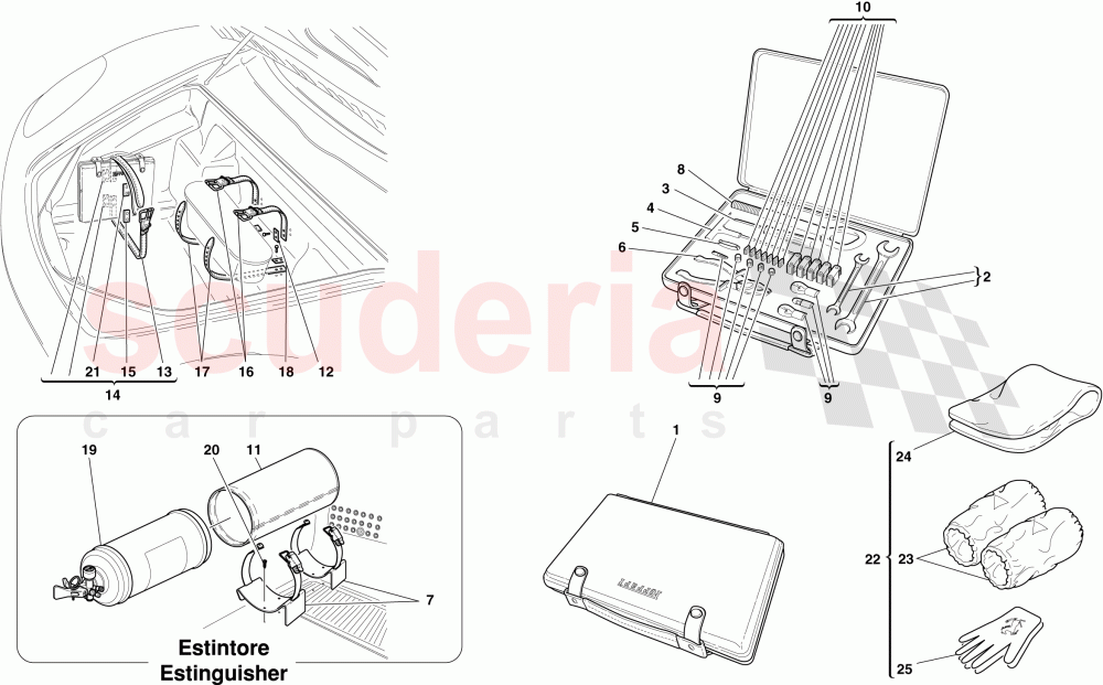 TOOLS AND ACCESSORIES PROVIDED WITH VEHICLE of Ferrari Ferrari 430 Spider