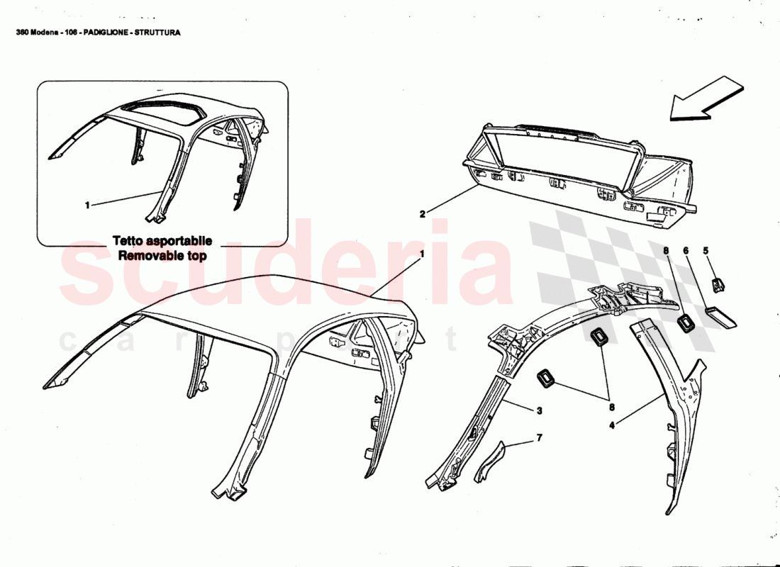 ROOF - STRUCTURE of Ferrari Ferrari 360 Modena