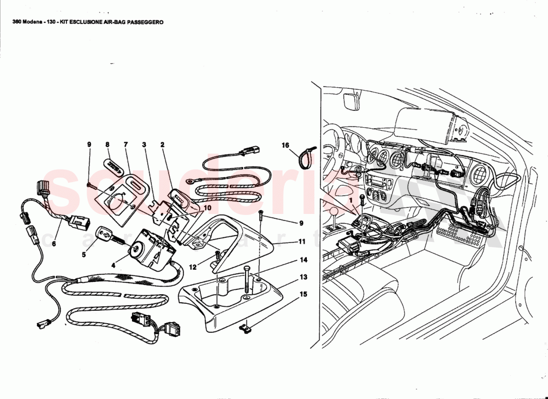 PASSENGER AIR-BAG EXCLUSION KIT of Ferrari Ferrari 360 Modena