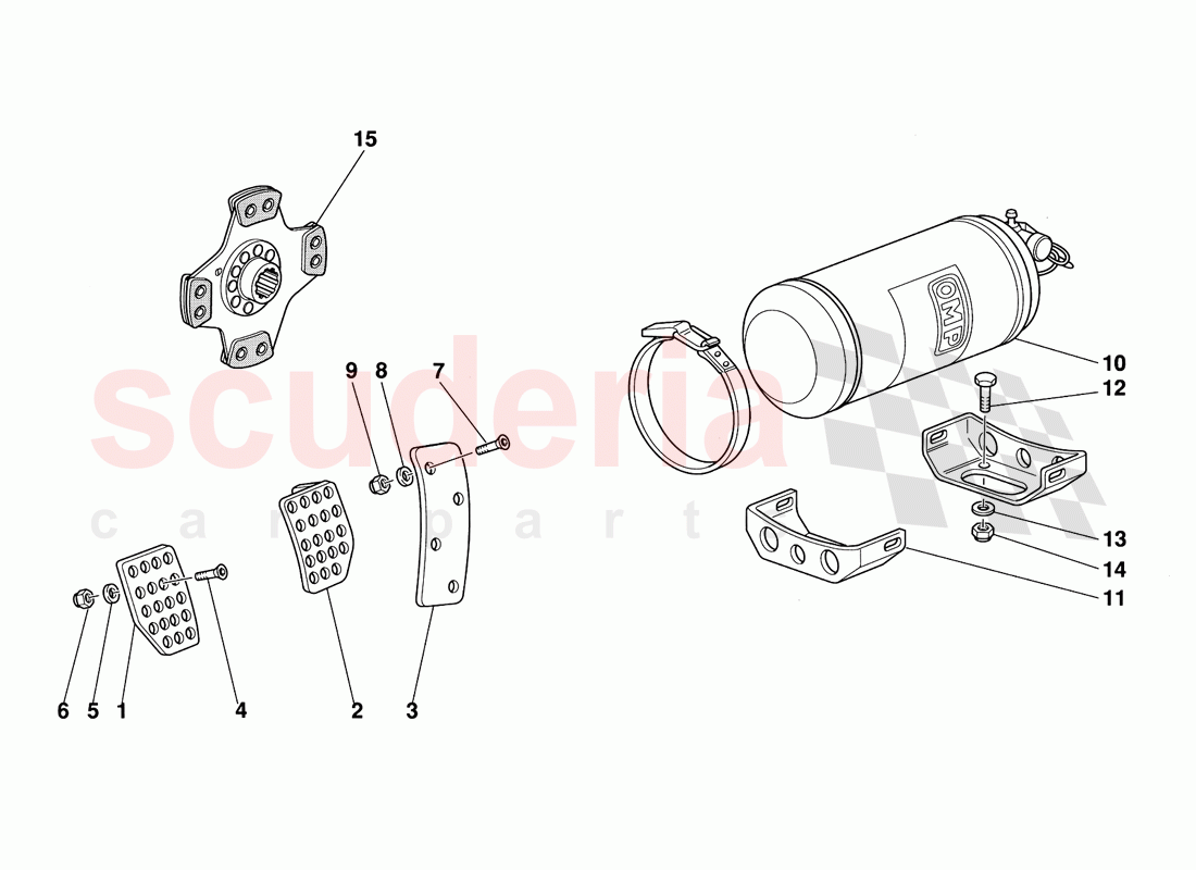 Pedal Plates - Clutch Disc- Extinguisher of Ferrari Ferrari 348 Challenge (1995)