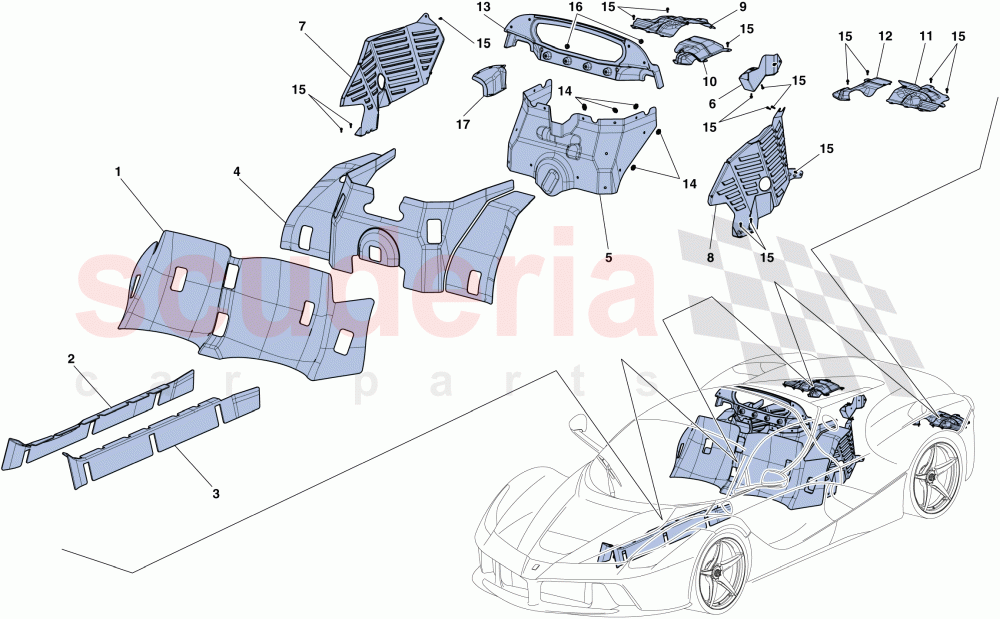 HEAT SHIELDS AND INSULATION of Ferrari Ferrari LaFerrari Aperta