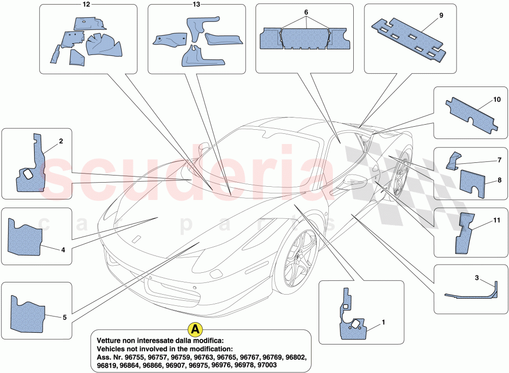 INSULATION of Ferrari Ferrari 458 Italia