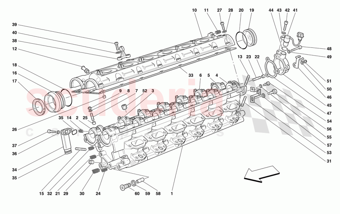 R.H. CYLINDER HEAD of Ferrari Ferrari 550 Maranello