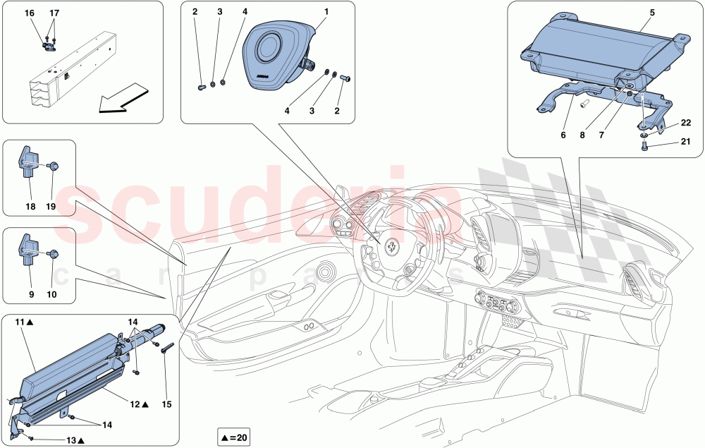 AIRBAGS of Ferrari Ferrari 488 GTB