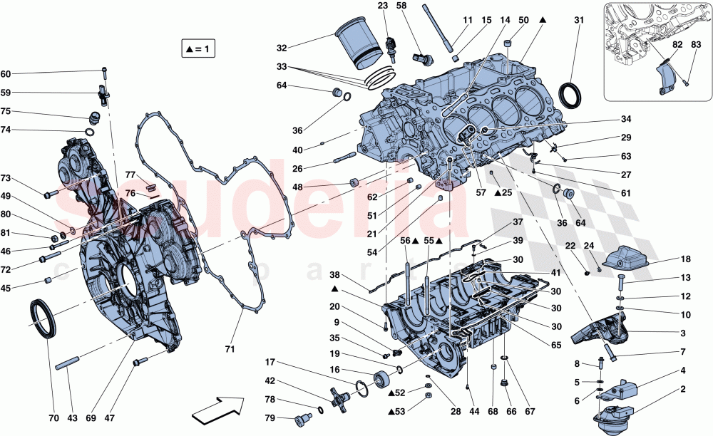 CRANKCASE of Ferrari Ferrari 488 GTB