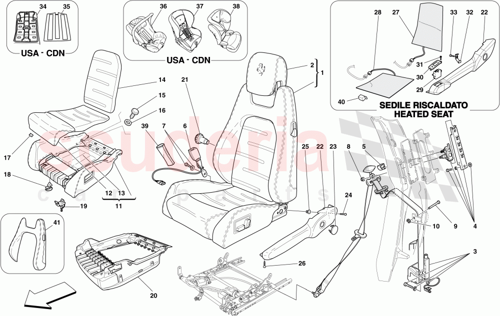 ELECTRIC SEAT - SEAT BELTS -Optional- of Ferrari Ferrari 430 Coupe