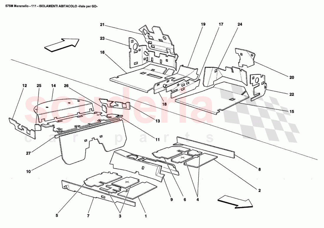 PASSENGERS COMPARTMENT INSULATIONS -Valid for GD- of Ferrari Ferrari 575M Maranello