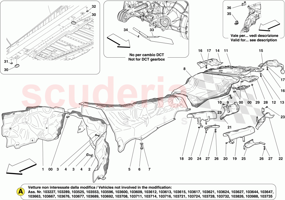 HEAT SHIELDS IN VEHICLE of Ferrari Ferrari California (2012-2014)